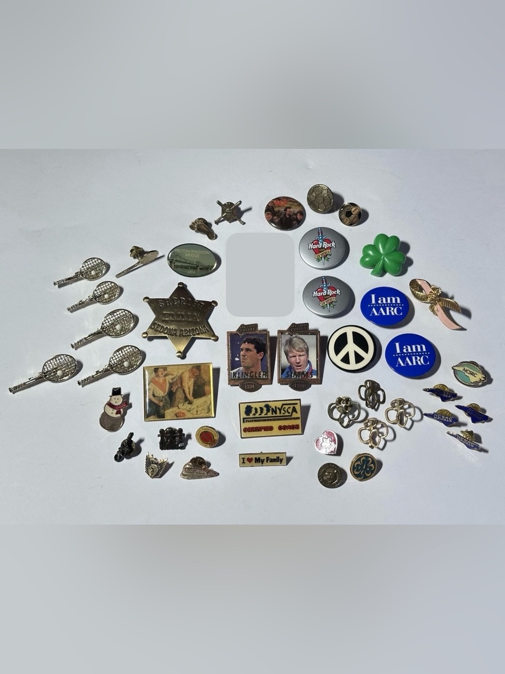 Pinback Button & Enamel Lapel Pin Lot Estate Girl Scout Grandmacore Punk Crafter